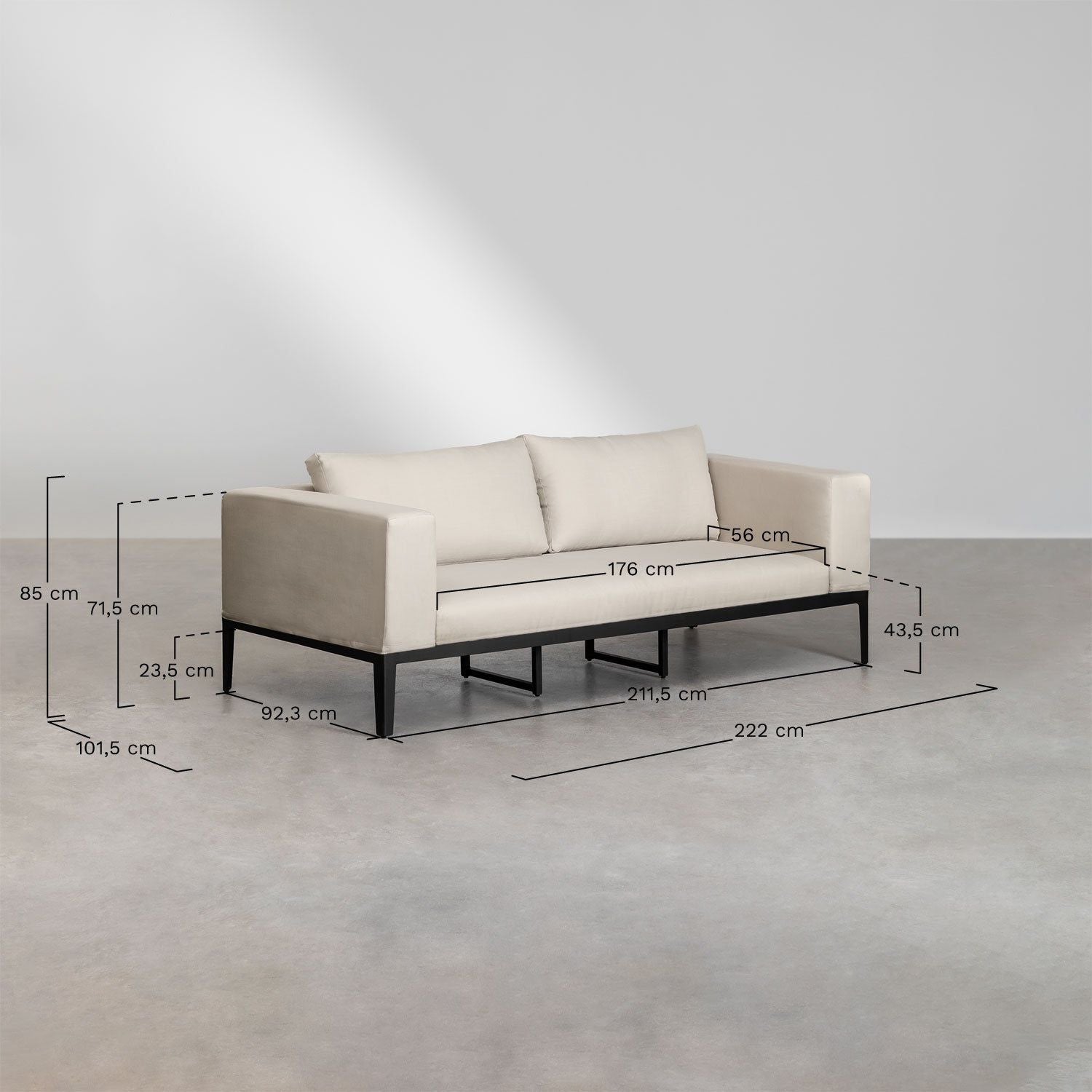 Lauko sofa TARANDIUS, aliuminis