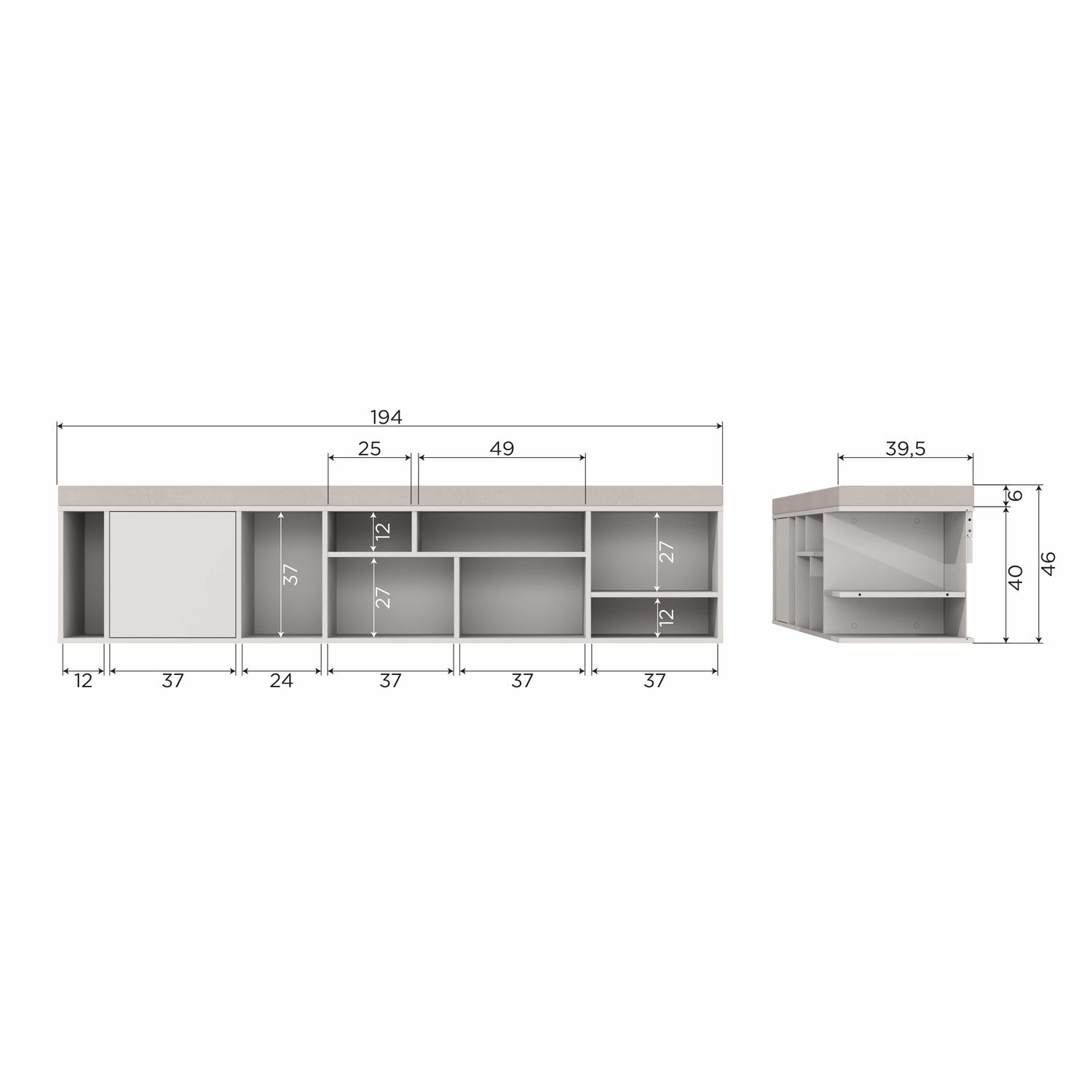 LETTERBA(N)K XL BENCH PINE DUST INCL CUSHION [fsc]