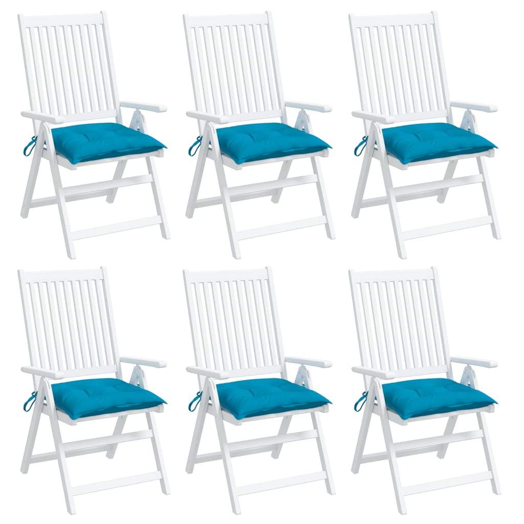 Kėdės pagalvėlės, 6vnt., šviesiai mėlynos, 40x40x7cm, audinys