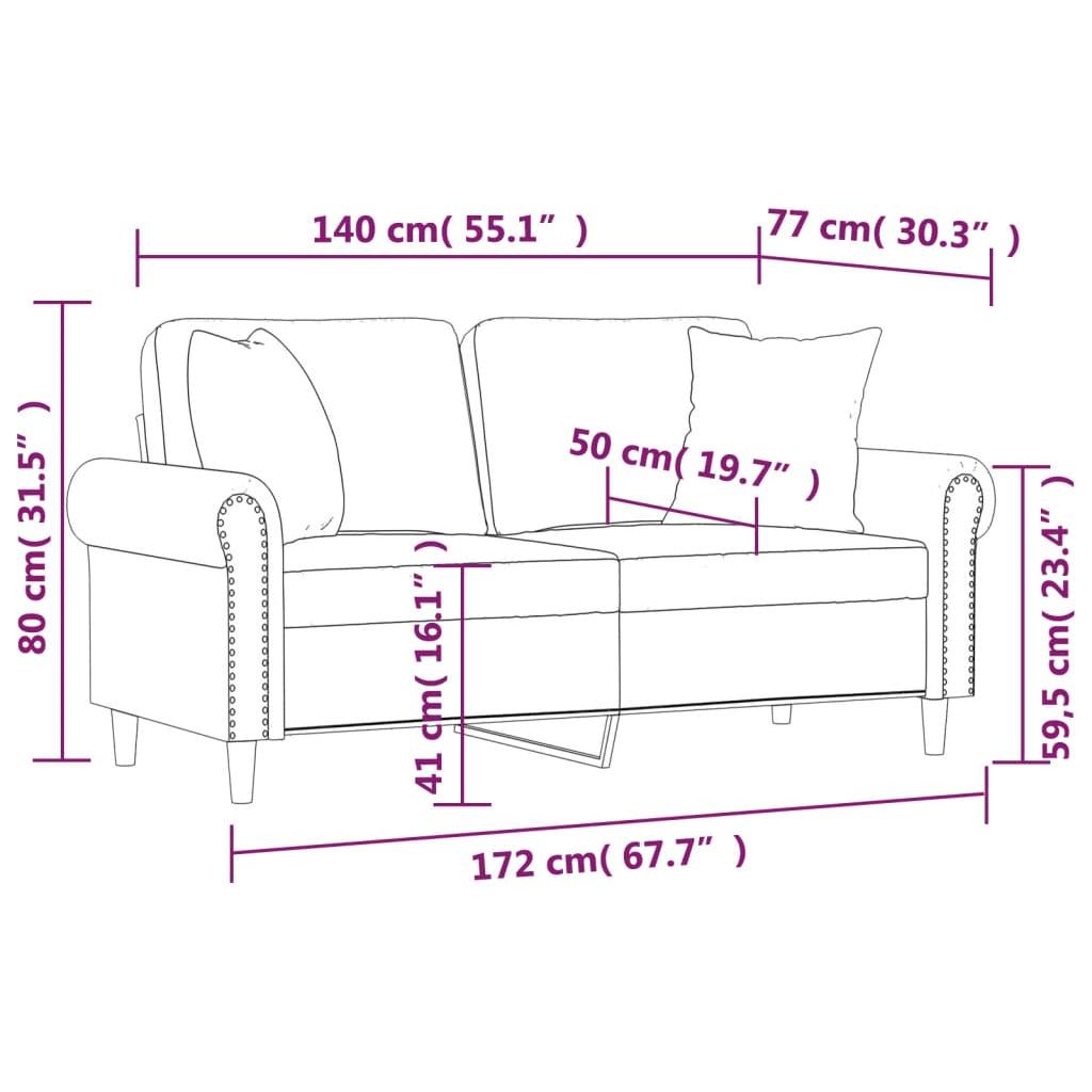 Dvivietė sofa su pagalvėlėmis, tamsiai žalia, 140cm, aksomas