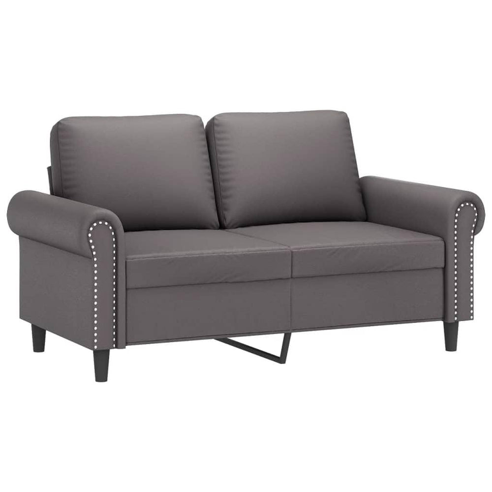 Dvivietė sofa, pilkos spalvos, 120cm, dirbtinė oda