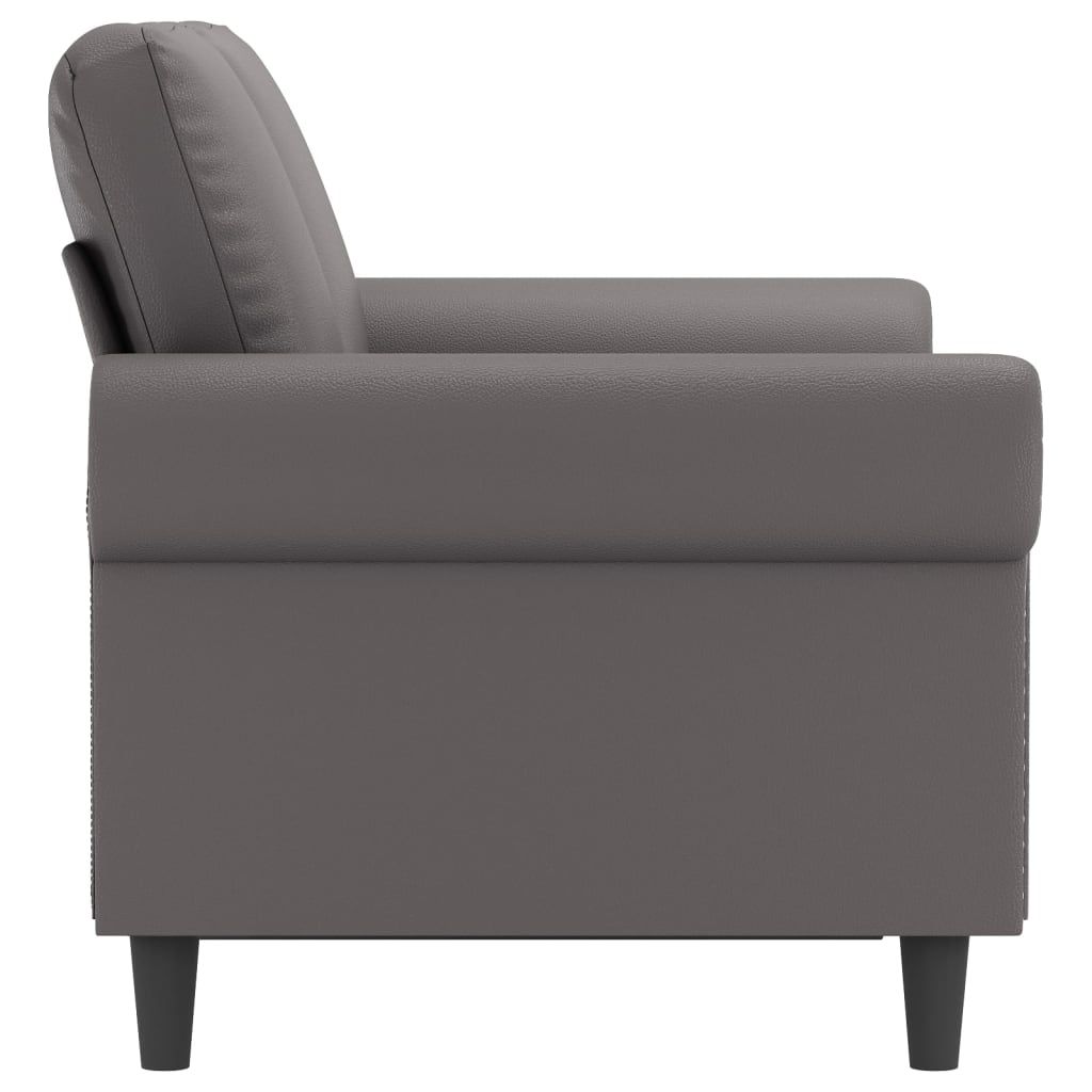 Dvivietė sofa, pilkos spalvos, 120cm, dirbtinė oda