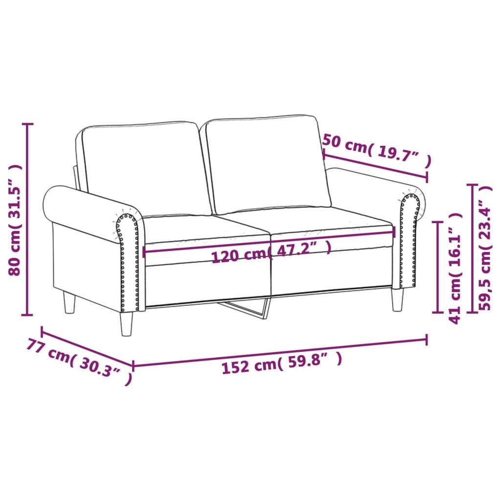 Dvivietė sofa, pilkos spalvos, 120cm, dirbtinė oda