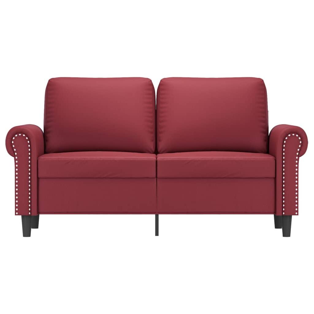 Dvivietė sofa, raudonojo vyno spalvos, 120cm, dirbtinė oda