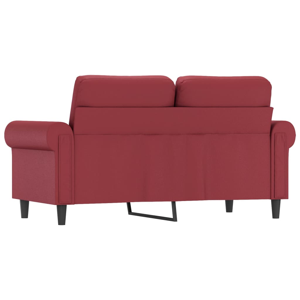 Dvivietė sofa, raudonojo vyno spalvos, 120cm, dirbtinė oda