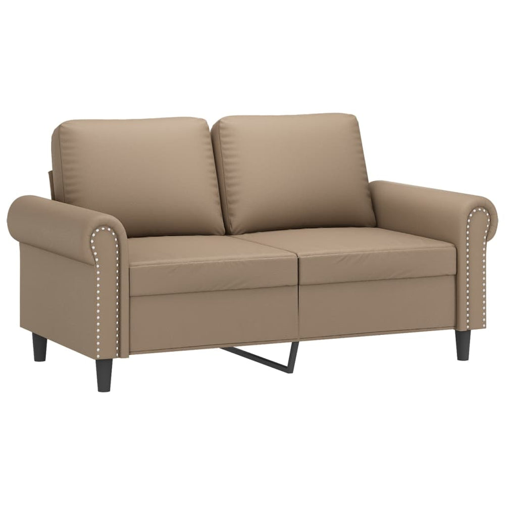 Dvivietė sofa, kapučino spalvos, 120cm, dirbtinė oda