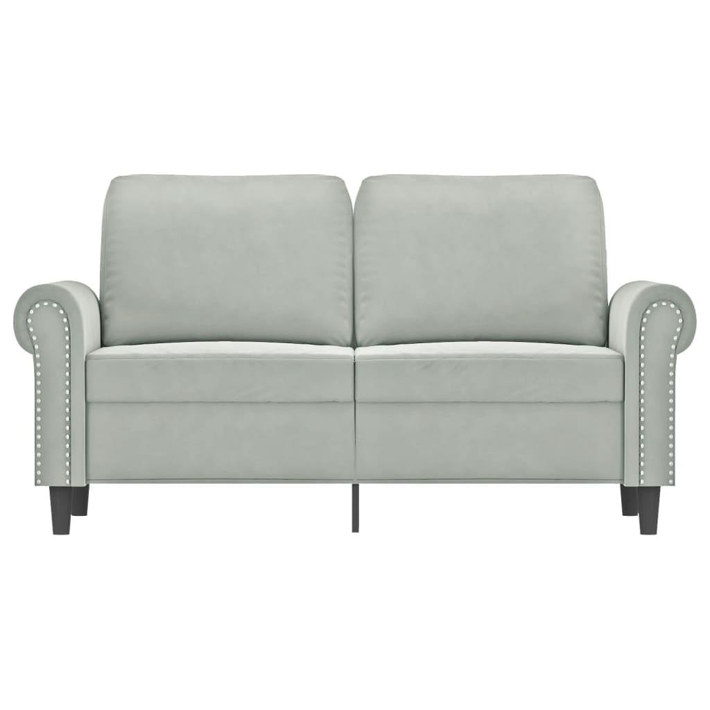 Dvivietė sofa, šviesiai pilkos spalvos, 120cm, aksomas