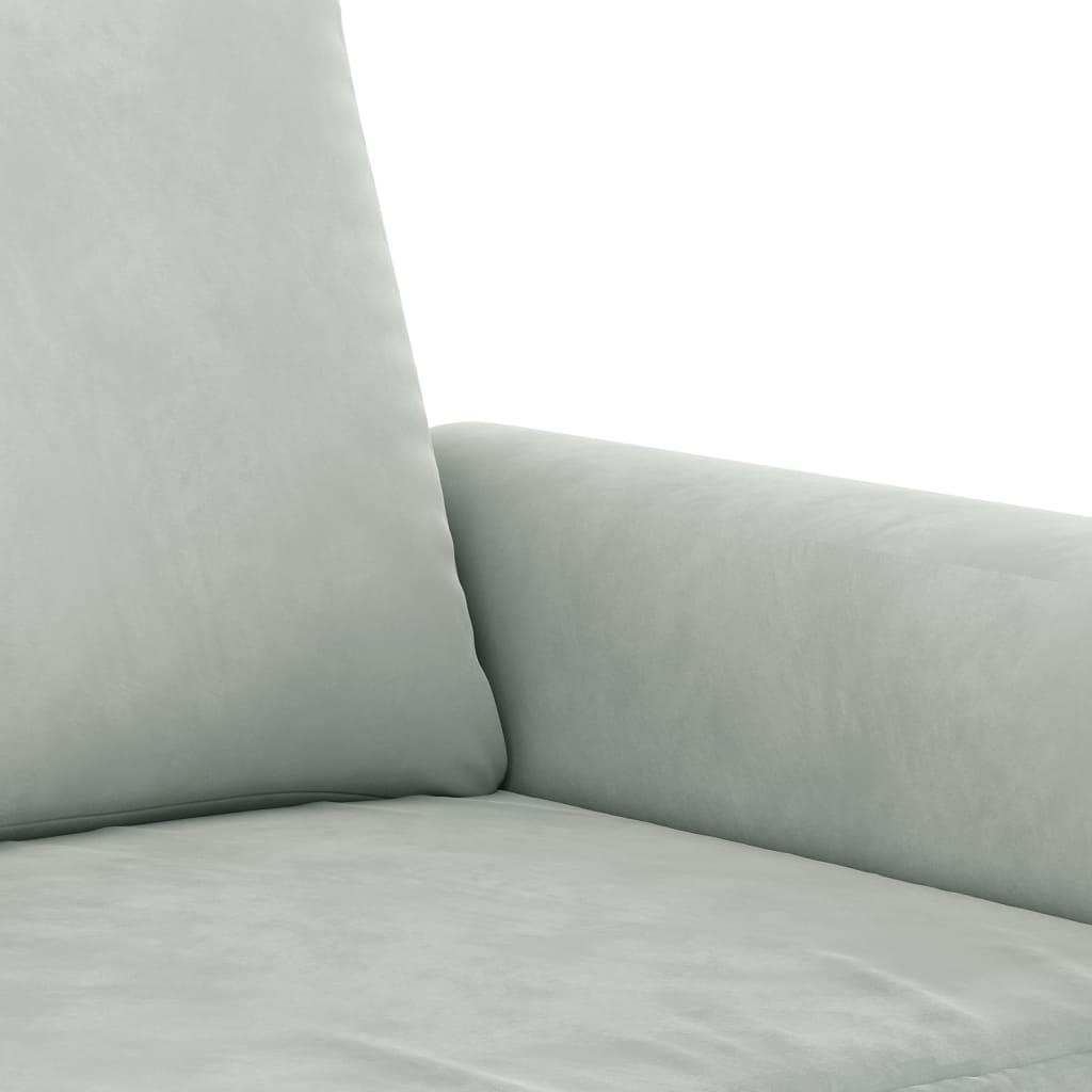 Dvivietė sofa, šviesiai pilkos spalvos, 120cm, aksomas