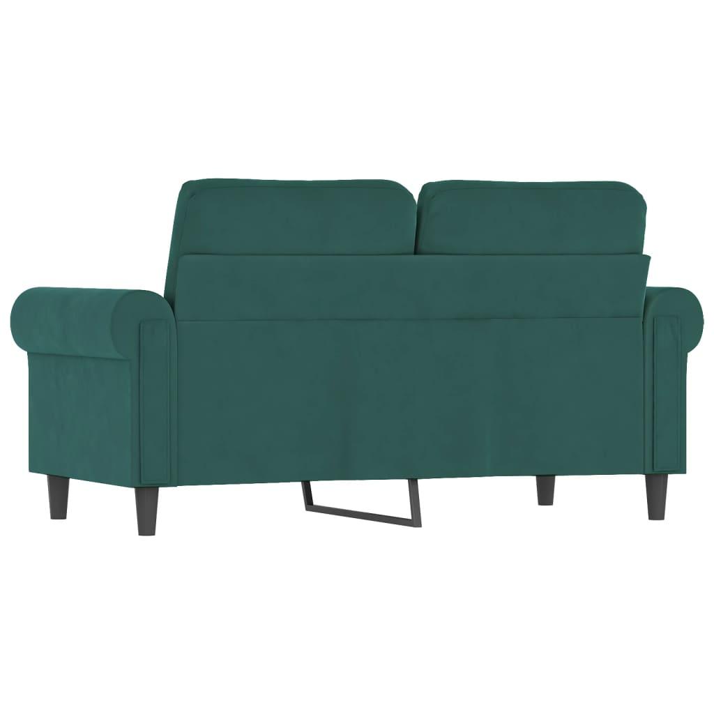 Dvivietė sofa, tamsiai žalios spalvos, 120cm, aksomas