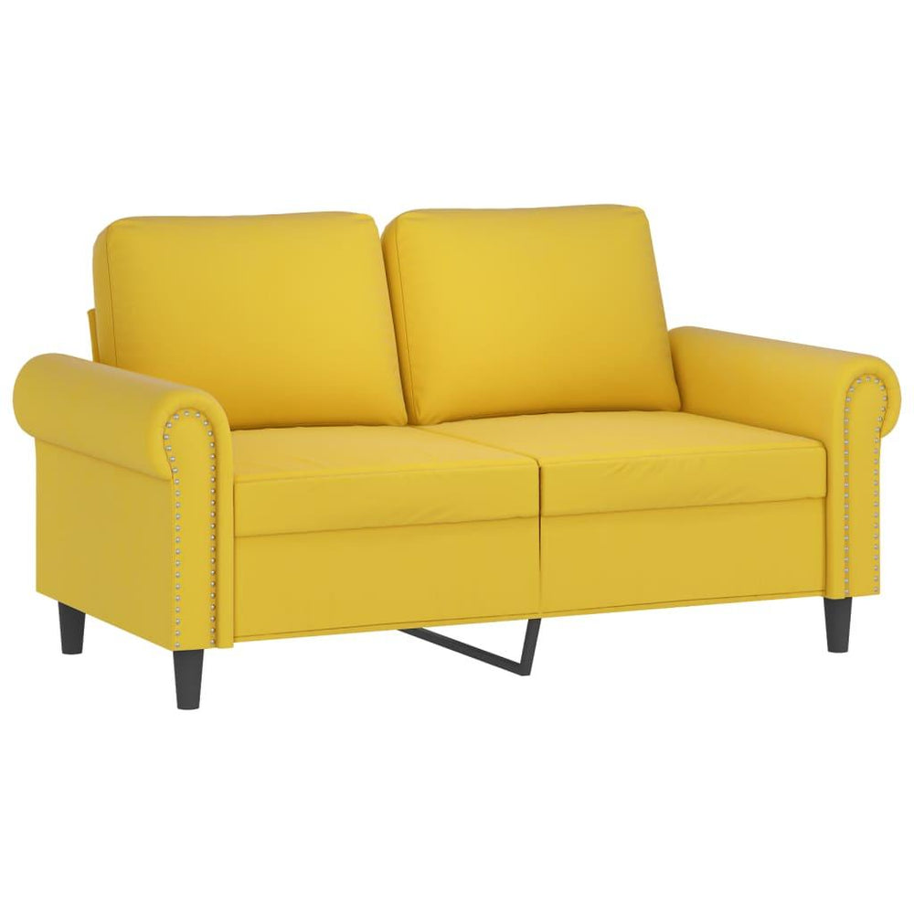 Dvivietė sofa, geltonos spalvos, 120cm, aksomas