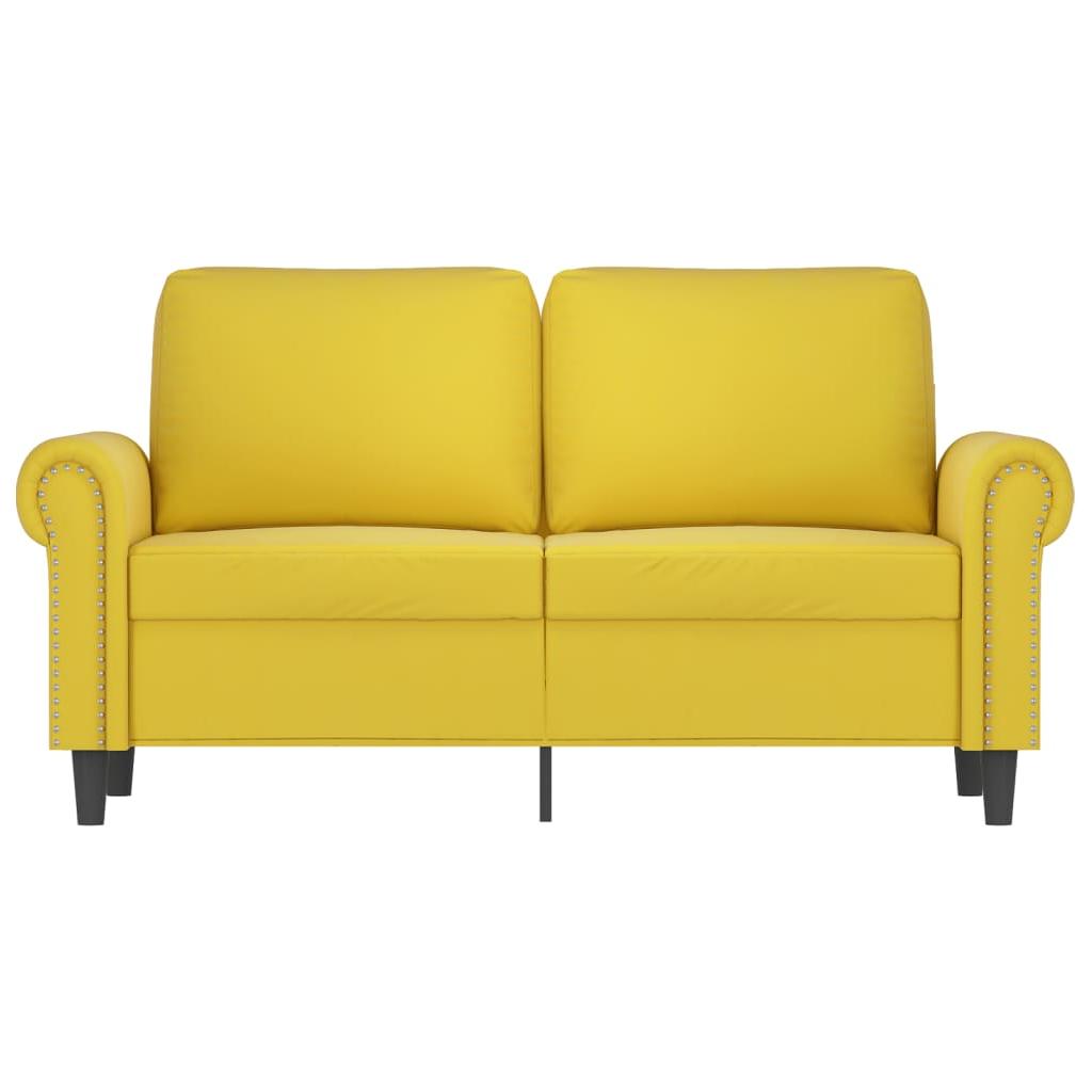 Dvivietė sofa, geltonos spalvos, 120cm, aksomas