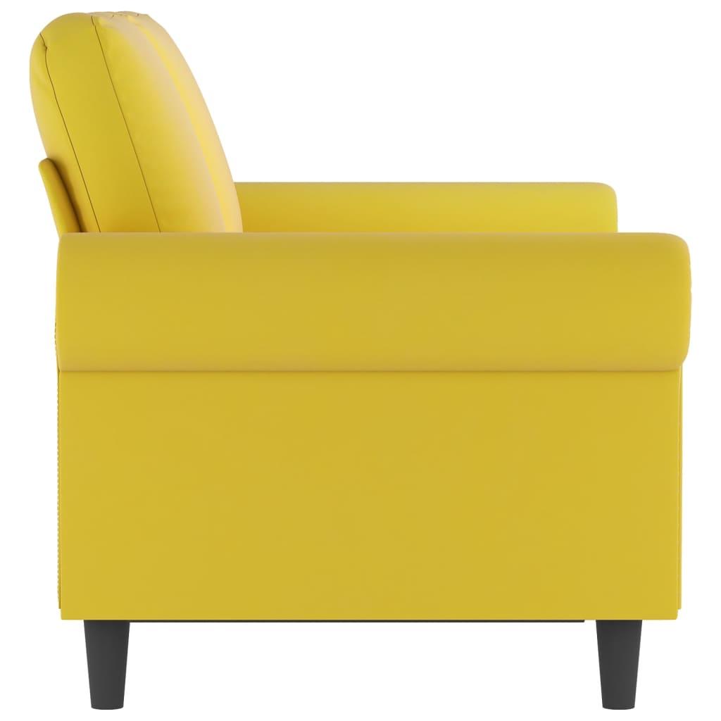 Dvivietė sofa, geltonos spalvos, 120cm, aksomas