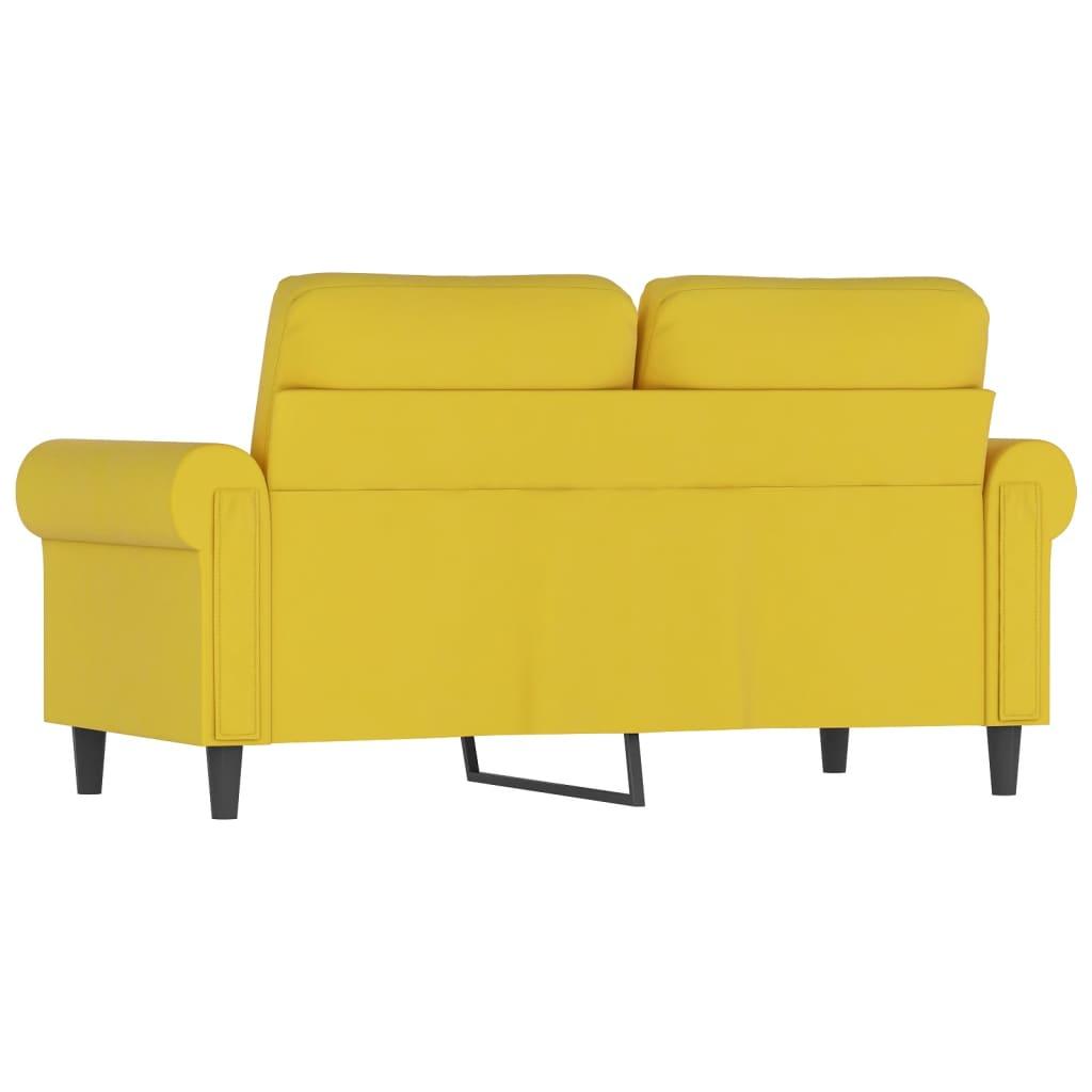 Dvivietė sofa, geltonos spalvos, 120cm, aksomas