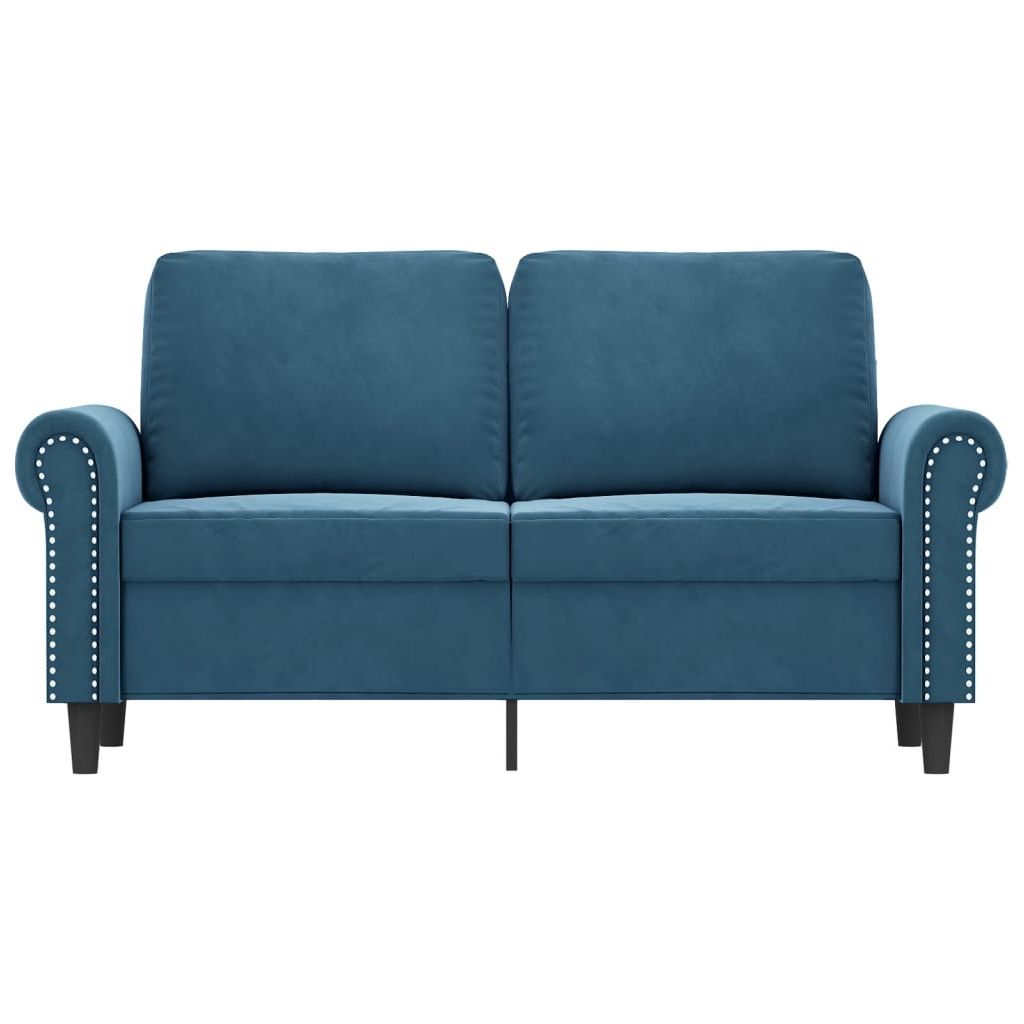 Dvivietė sofa, mėlynos spalvos, 120cm, aksomas