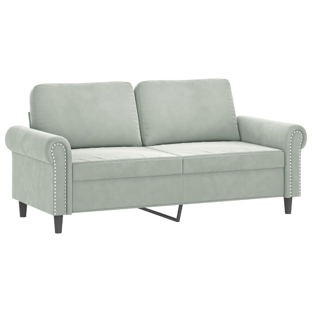 Dvivietė sofa, šviesiai pilkos spalvos, 140cm, aksomas