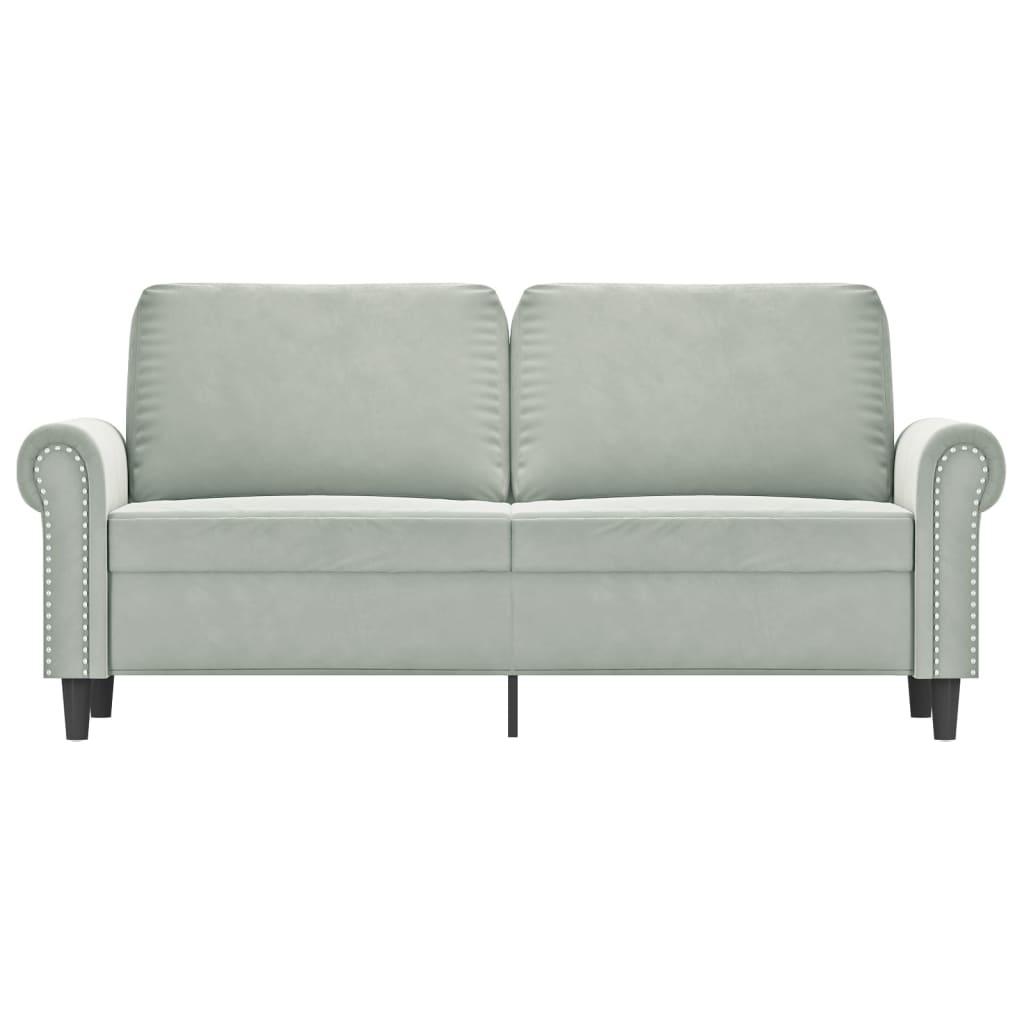 Dvivietė sofa, šviesiai pilkos spalvos, 140cm, aksomas