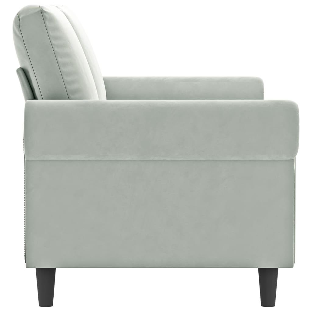 Dvivietė sofa, šviesiai pilkos spalvos, 140cm, aksomas