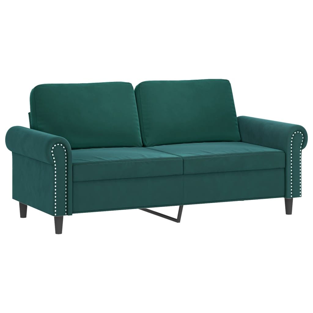 Dvivietė sofa, tamsiai žalios spalvos, 140cm, aksomas