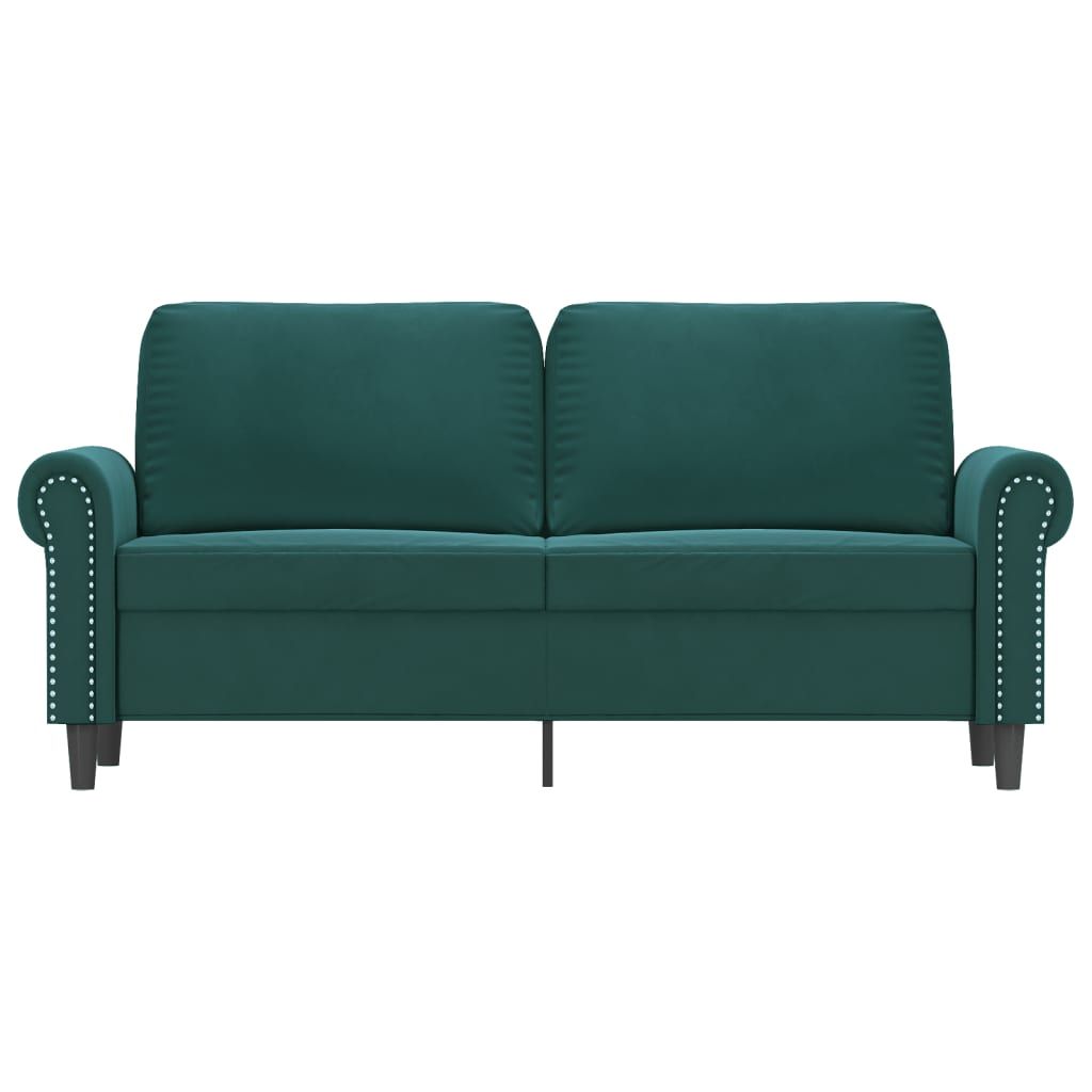 Dvivietė sofa, tamsiai žalios spalvos, 140cm, aksomas