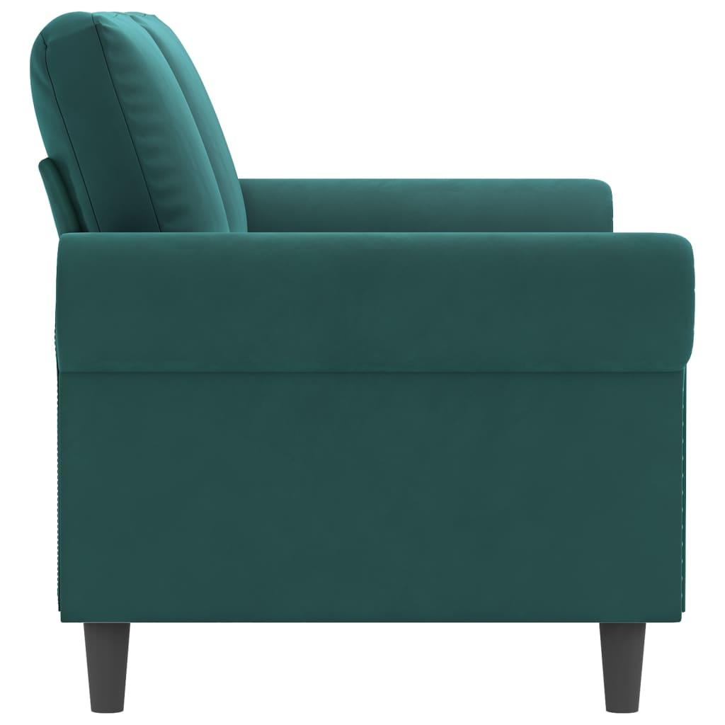 Dvivietė sofa, tamsiai žalios spalvos, 140cm, aksomas