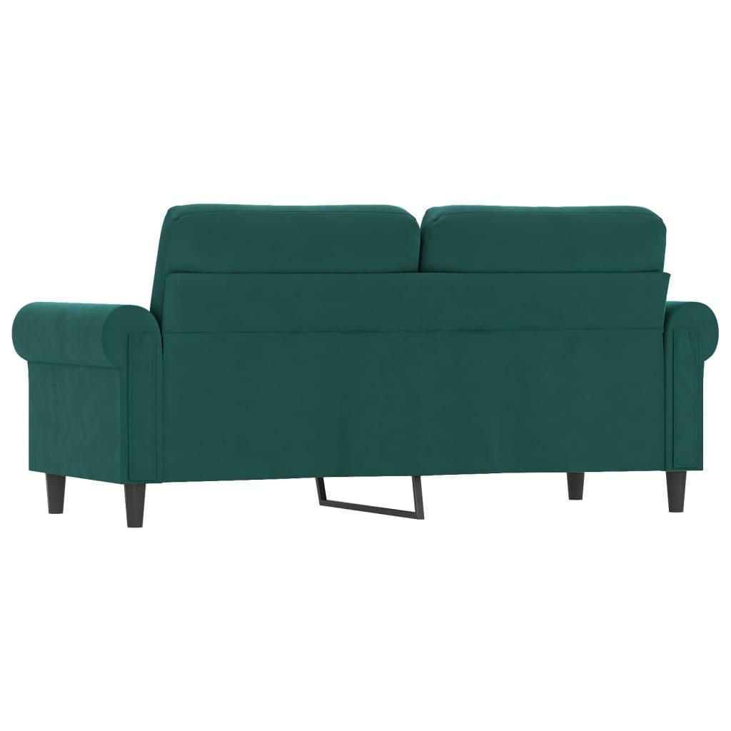 Dvivietė sofa, tamsiai žalios spalvos, 140cm, aksomas