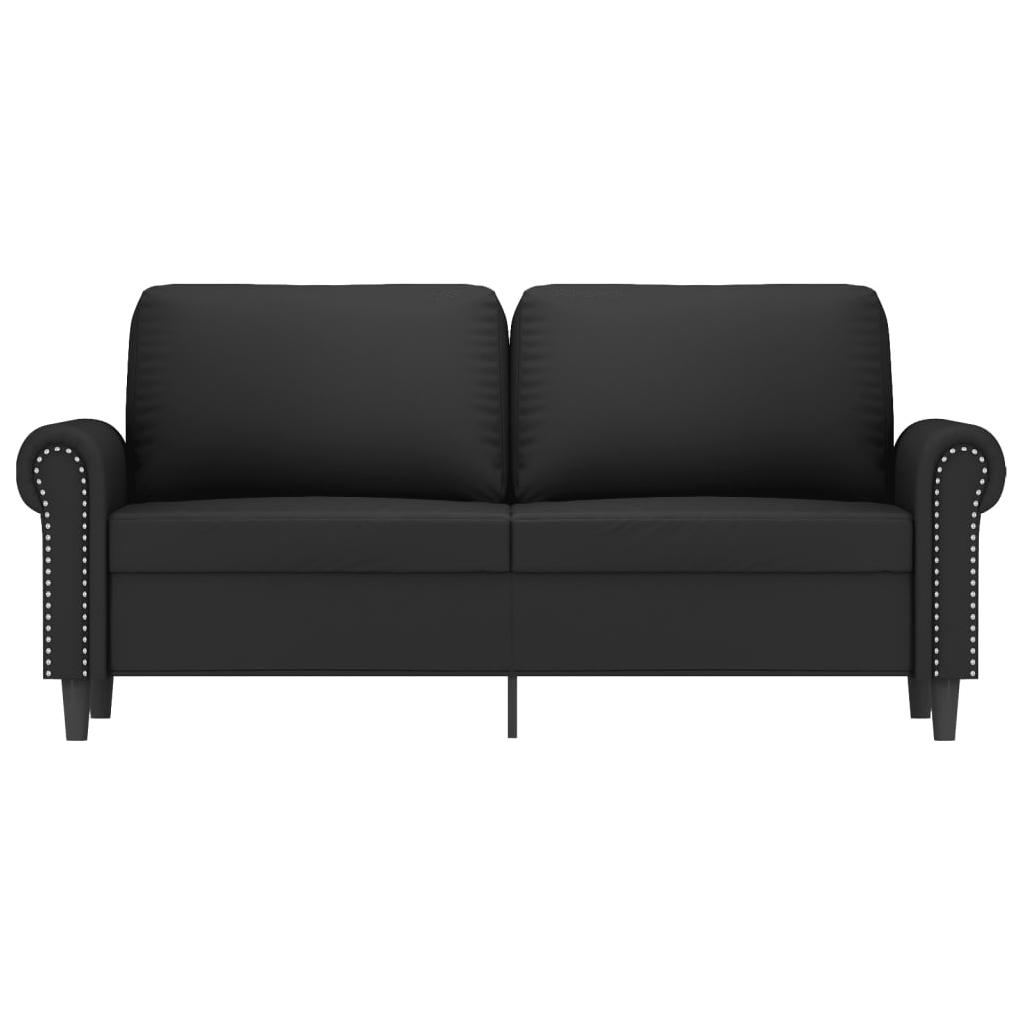 Dvivietė sofa, juodos spalvos, 140cm, aksomas