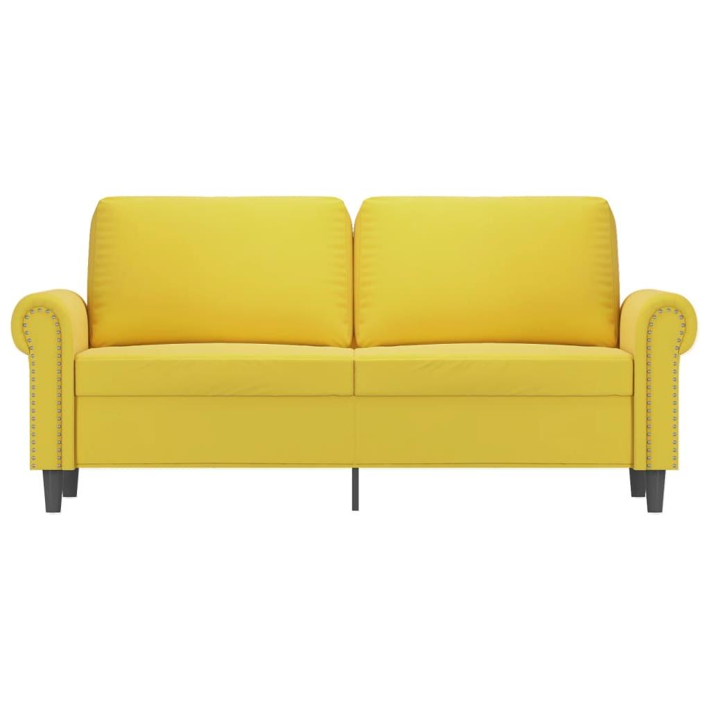 Dvivietė sofa, geltonos spalvos, 140cm, aksomas