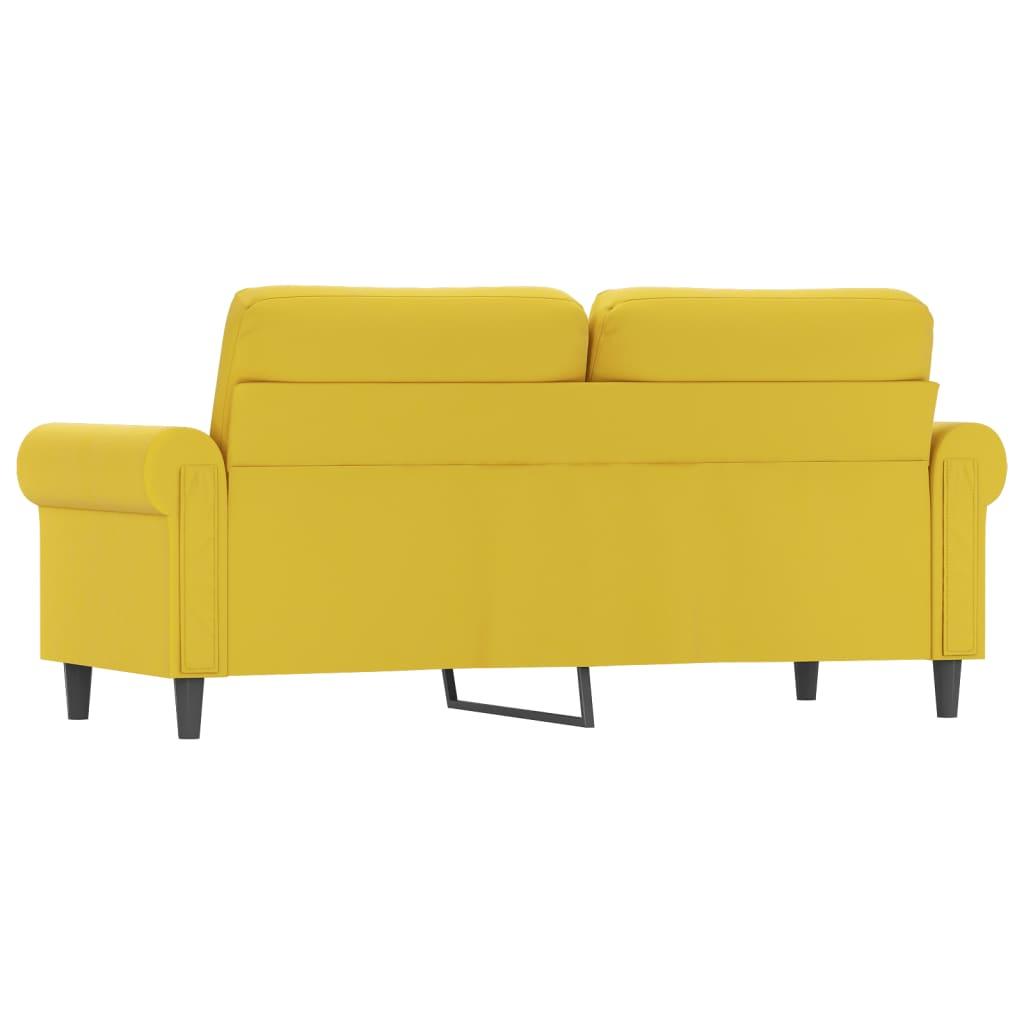 Dvivietė sofa, geltonos spalvos, 140cm, aksomas