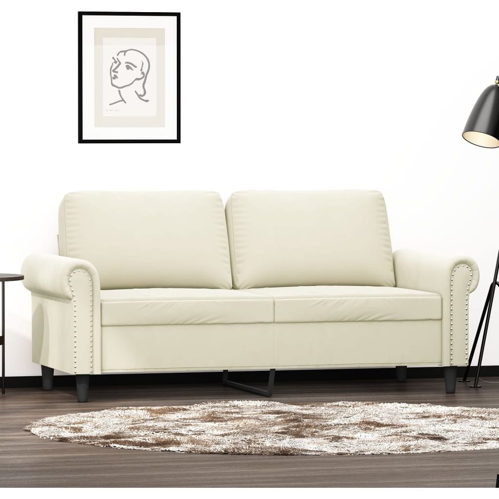 Dvivietė sofa, kreminės spalvos, 140cm, aksomas