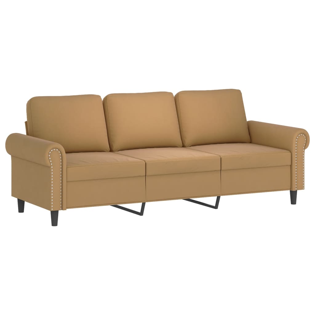 Trivietė sofa, rudos spalvos, 180cm, aksomas