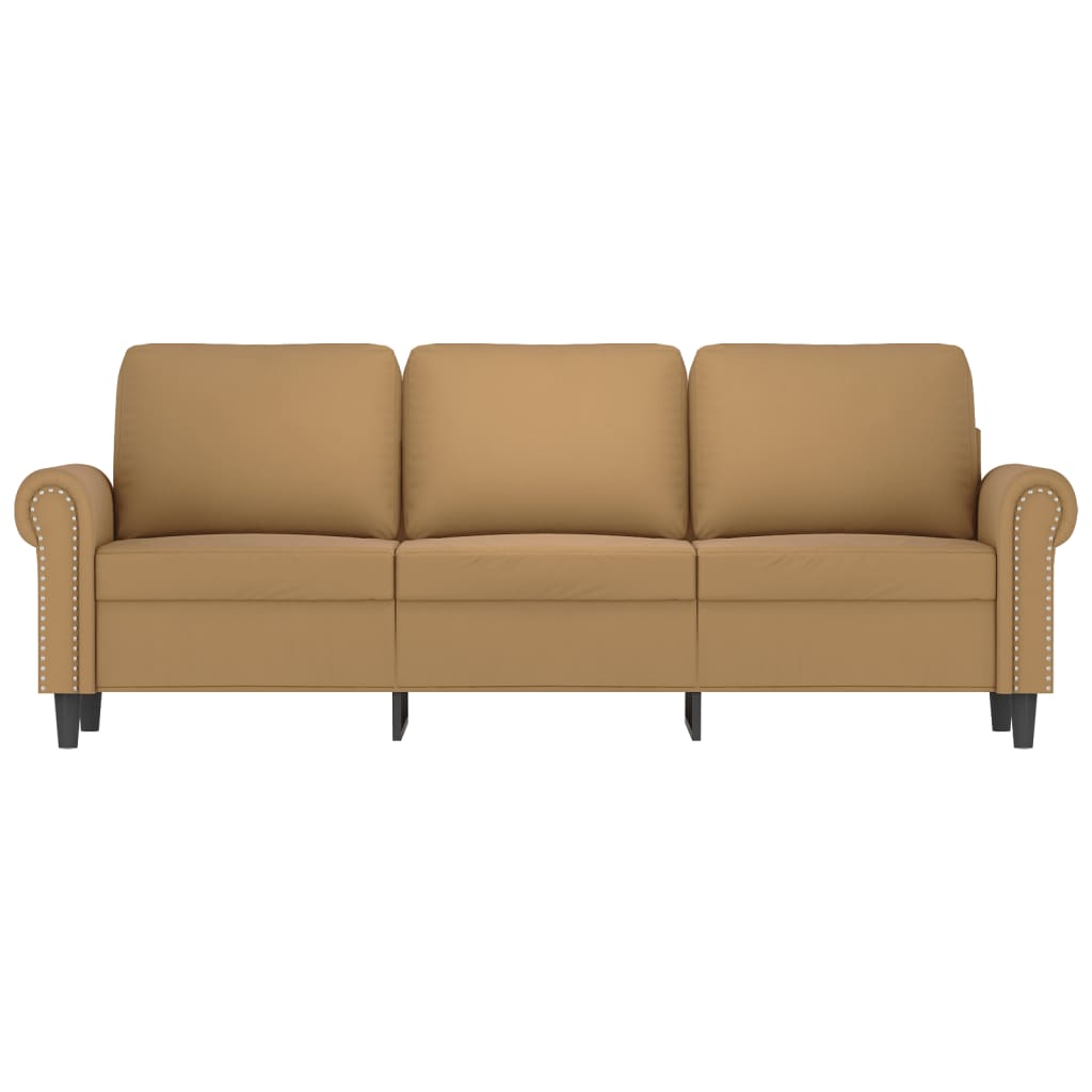 Trivietė sofa, rudos spalvos, 180cm, aksomas