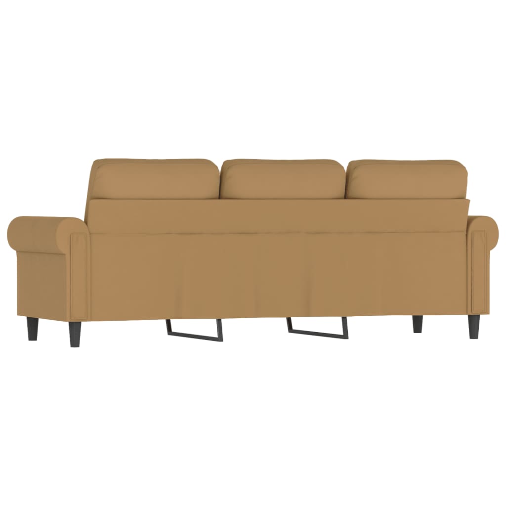 Trivietė sofa, rudos spalvos, 180cm, aksomas