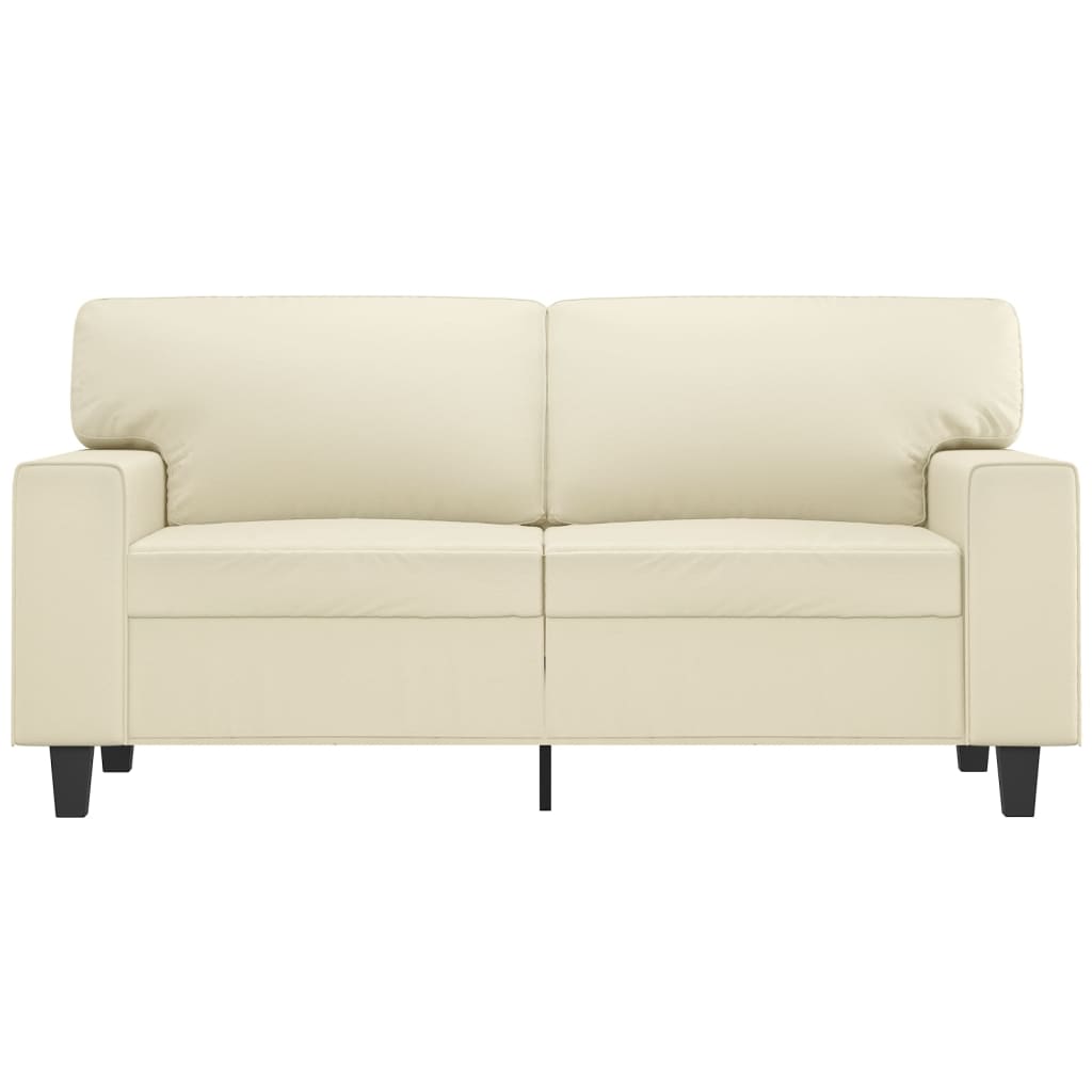 Dvivietė sofa, kreminės spalvos, 120cm, dirbtinė oda