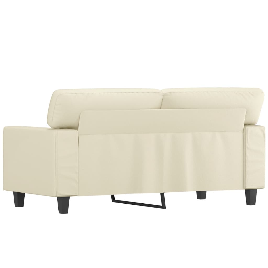 Dvivietė sofa, kreminės spalvos, 120cm, dirbtinė oda