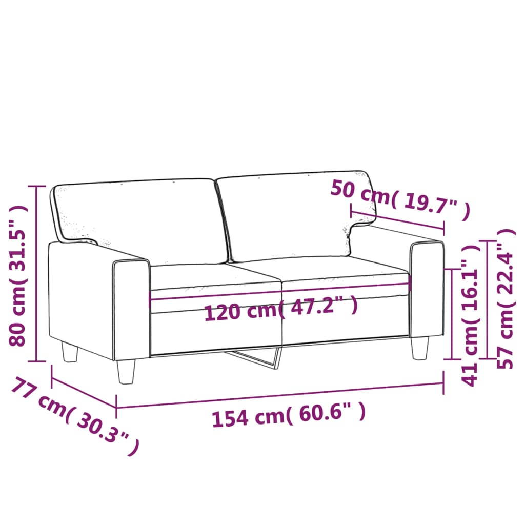 Dvivietė sofa, kreminės spalvos, 120cm, dirbtinė oda