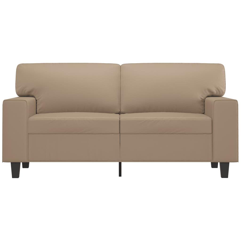 Dvivietė sofa, kapučino spalvos, 120cm, dirbtinė oda