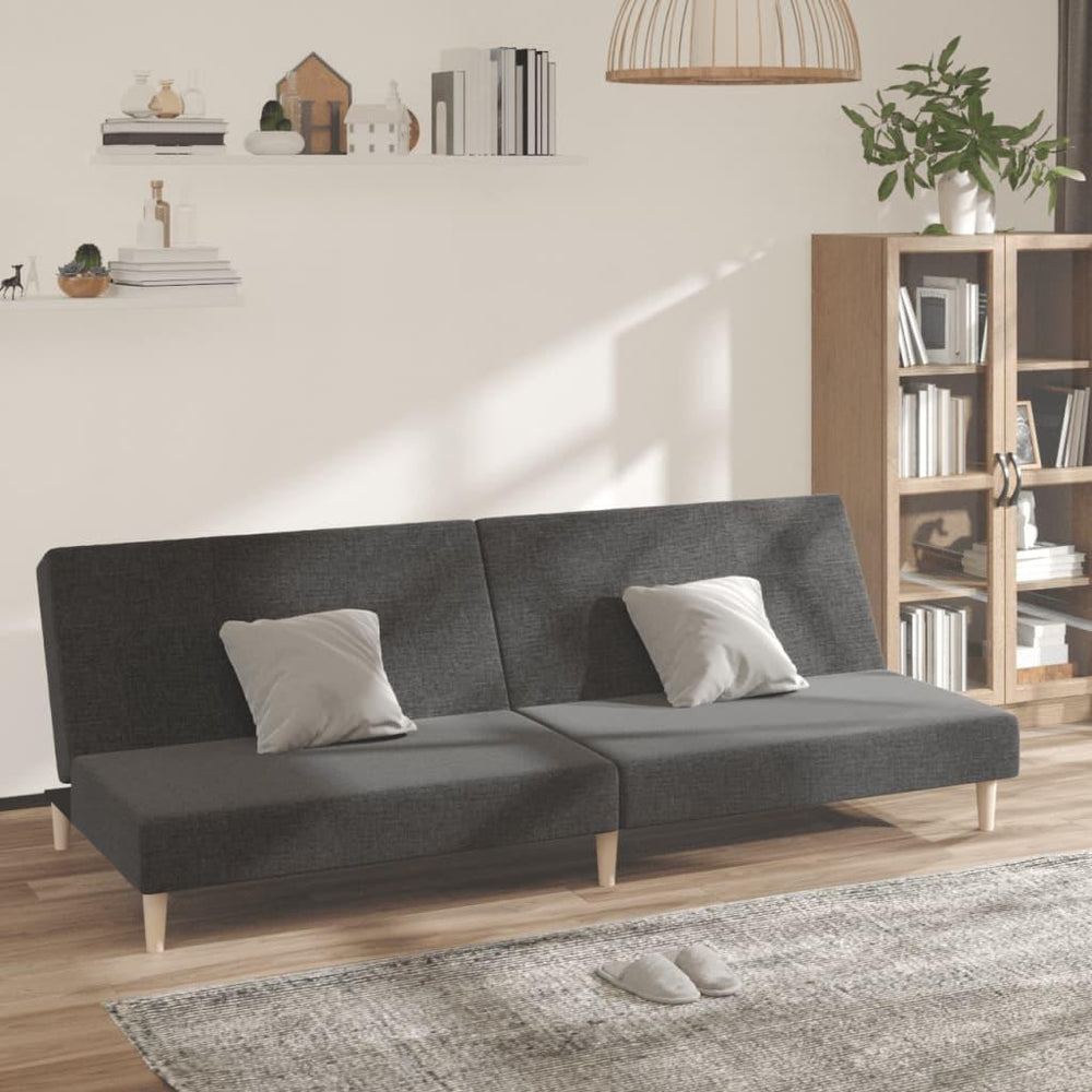 Dvivietė sofa-lova, tamsiai pilkos spalvos, audinys