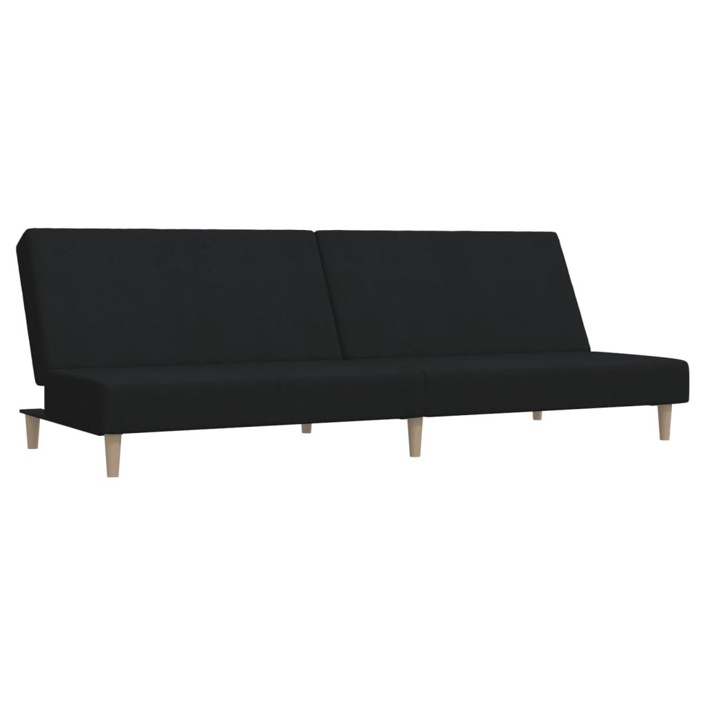 Dvivietė sofa-lova, juodos spalvos, audinys