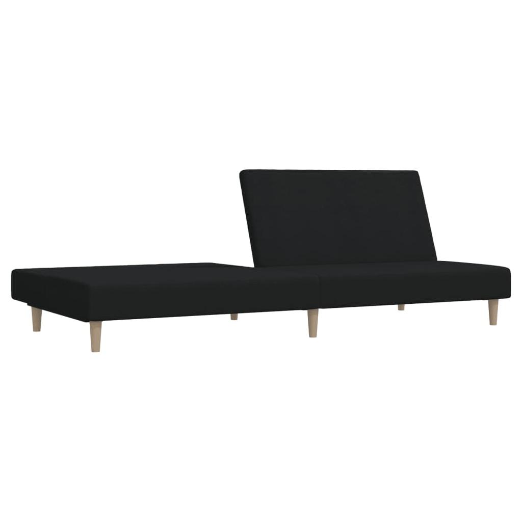 Dvivietė sofa-lova, juodos spalvos, audinys