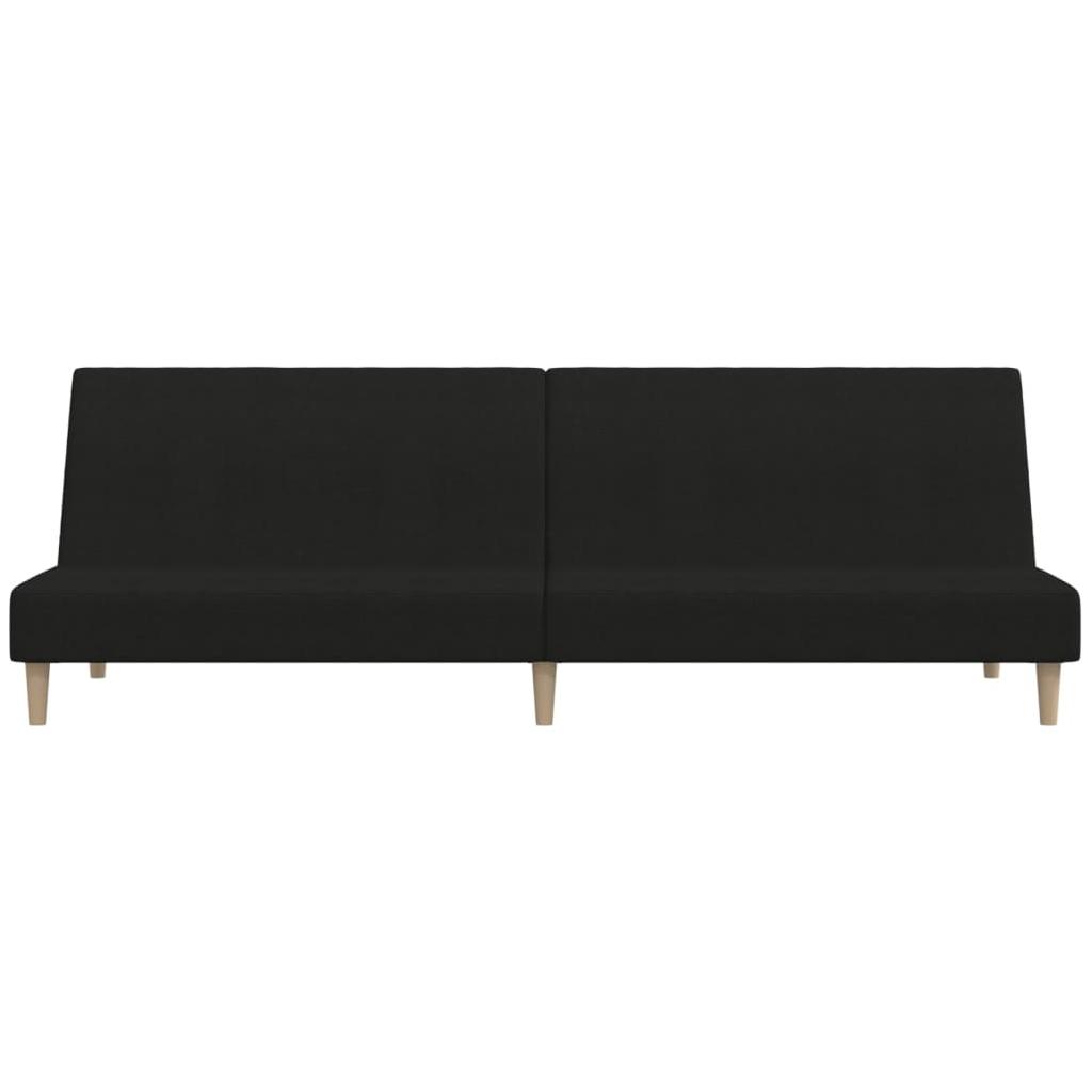 Dvivietė sofa-lova, juodos spalvos, audinys