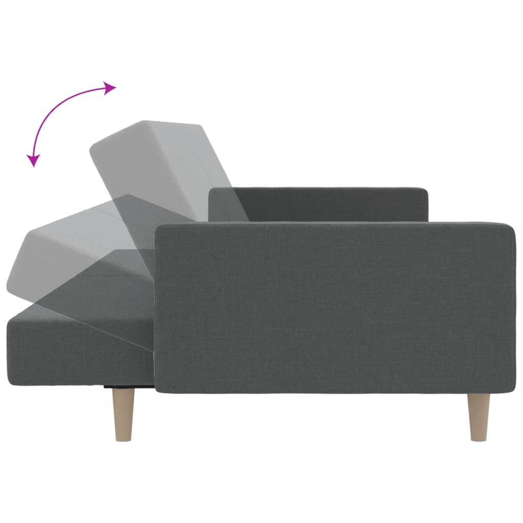 Dvivietė sofa-lova, šviesiai pilkos spalvos, audinys