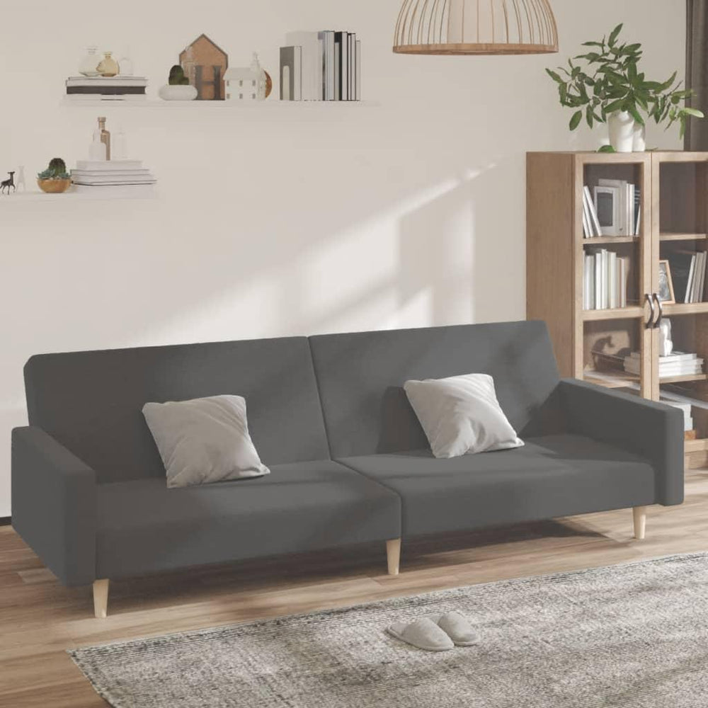 Dvivietė sofa-lova, šviesiai pilkos spalvos, audinys