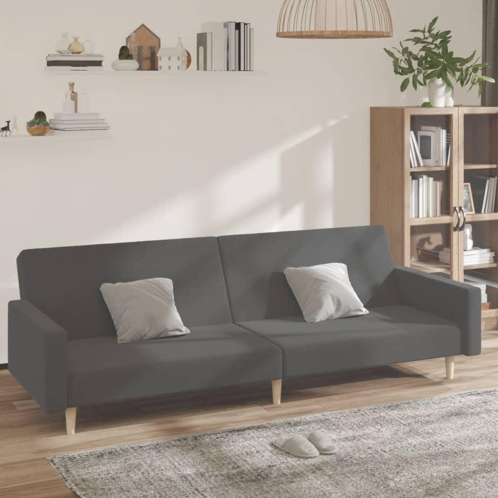 Dvivietė sofa-lova, šviesiai pilkos spalvos, audinys