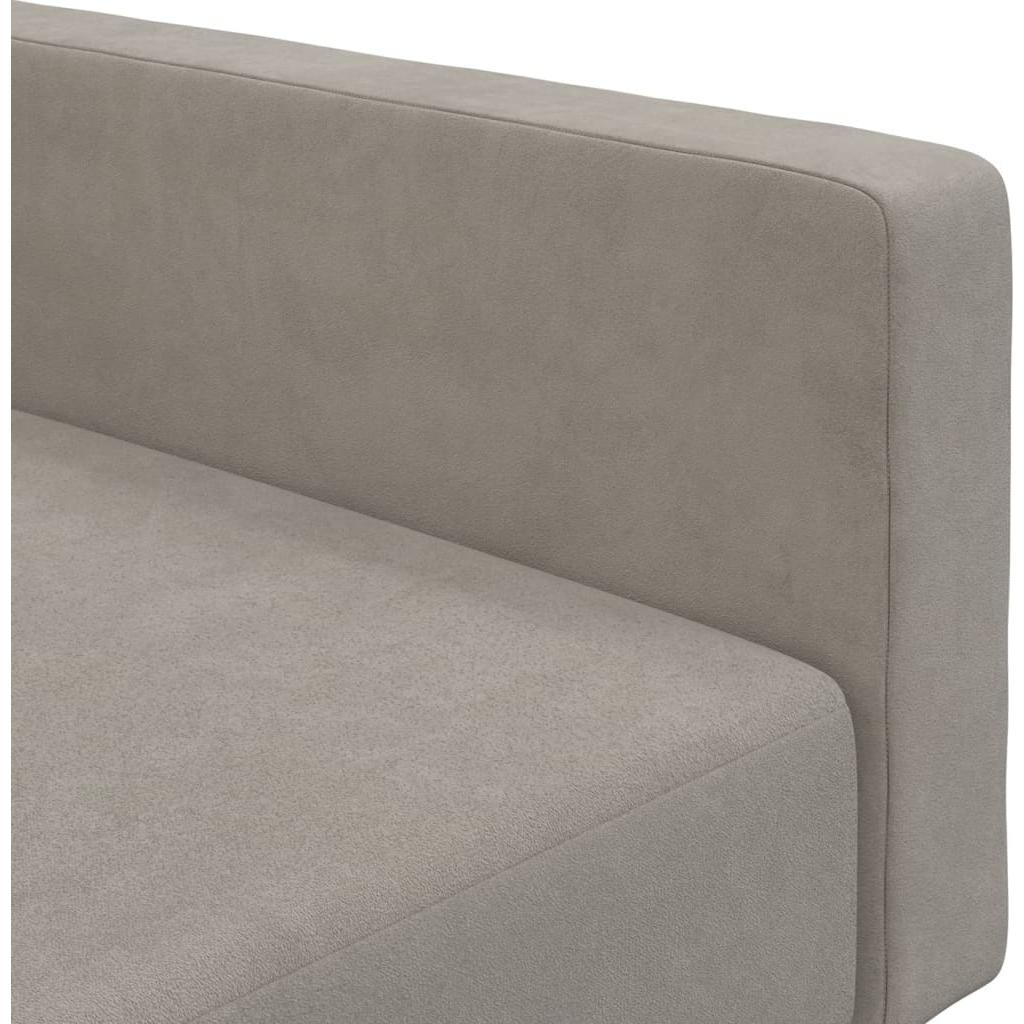 Dvivietė sofa-lova, šviesiai pilkos spalvos, aksomas