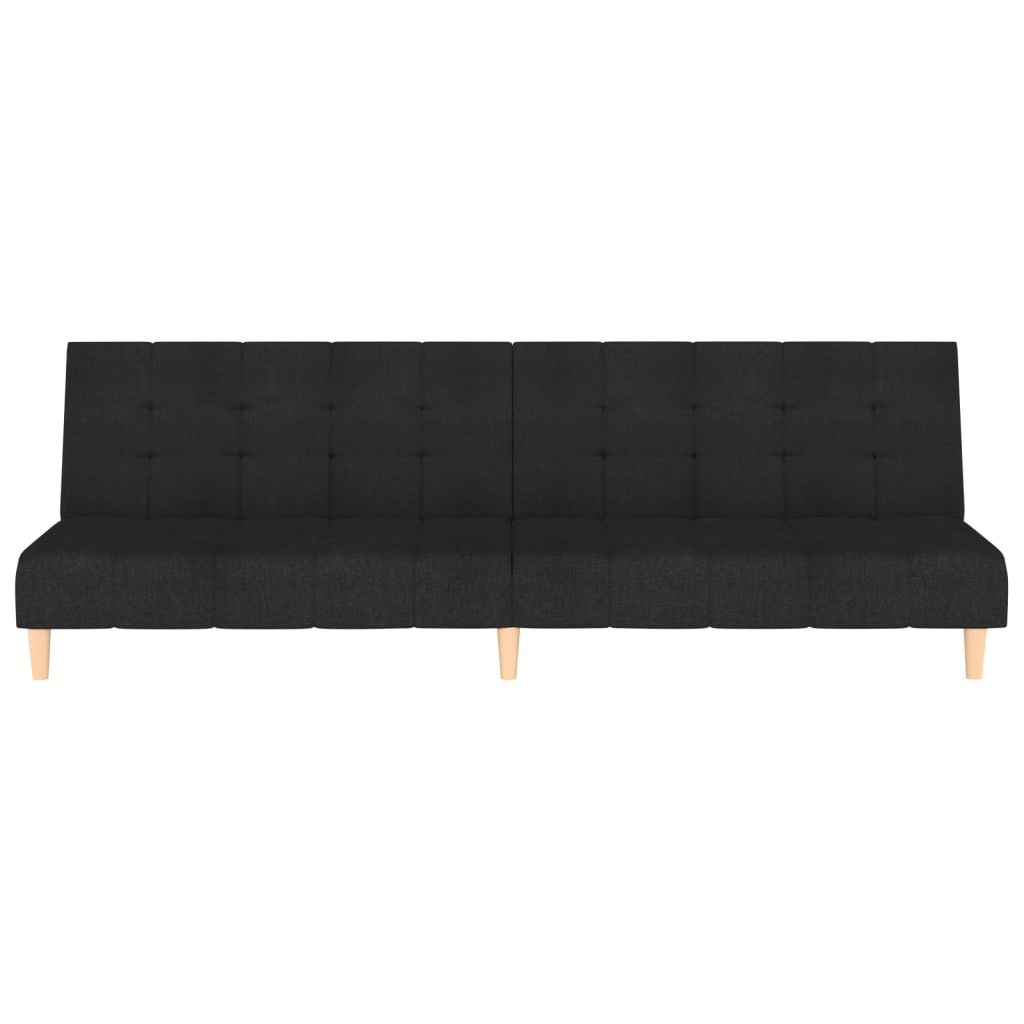 Dvivietė sofa-lova, juodos spalvos, audinys