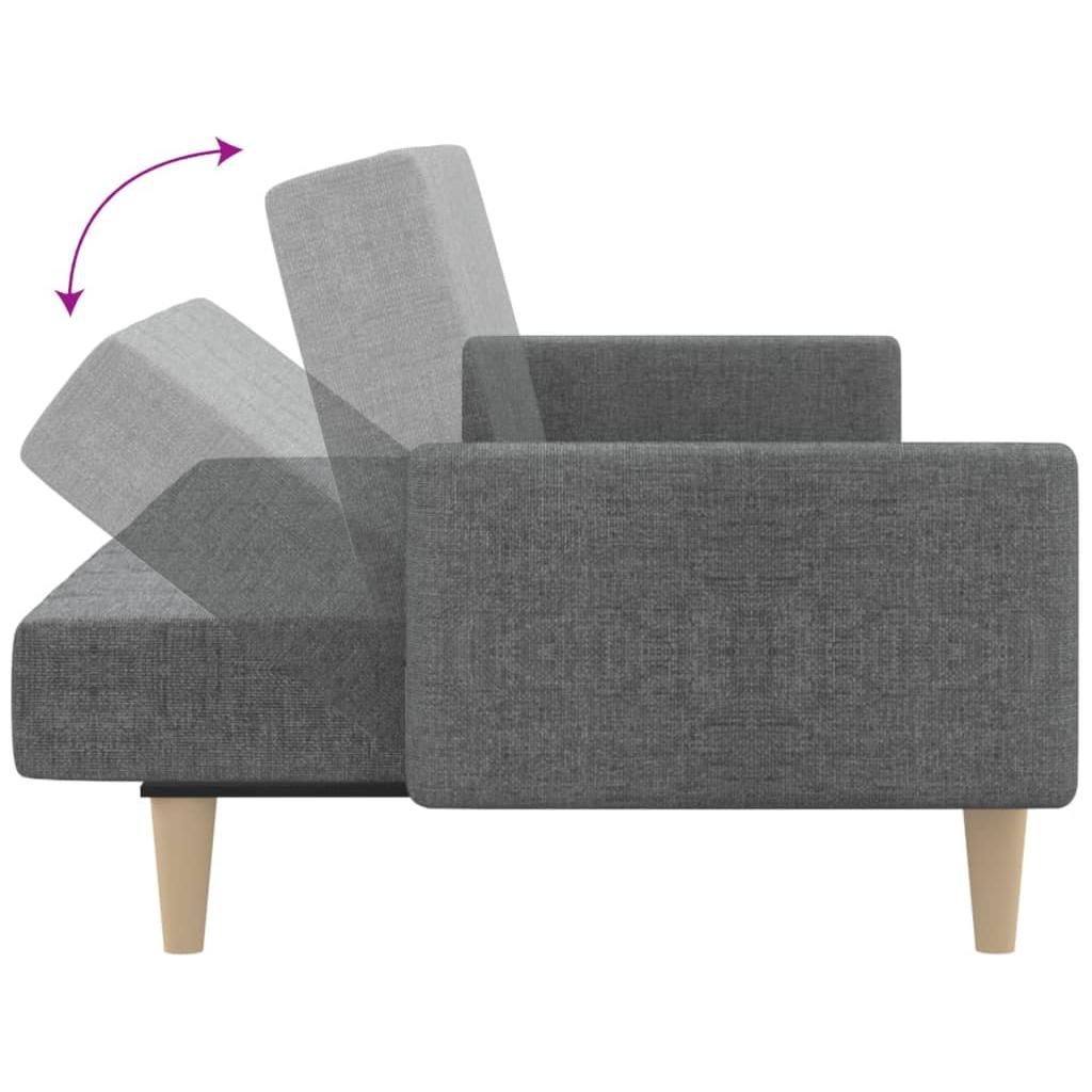 Dvivietė sofa-lova, šviesiai pilkos spalvos, audinys