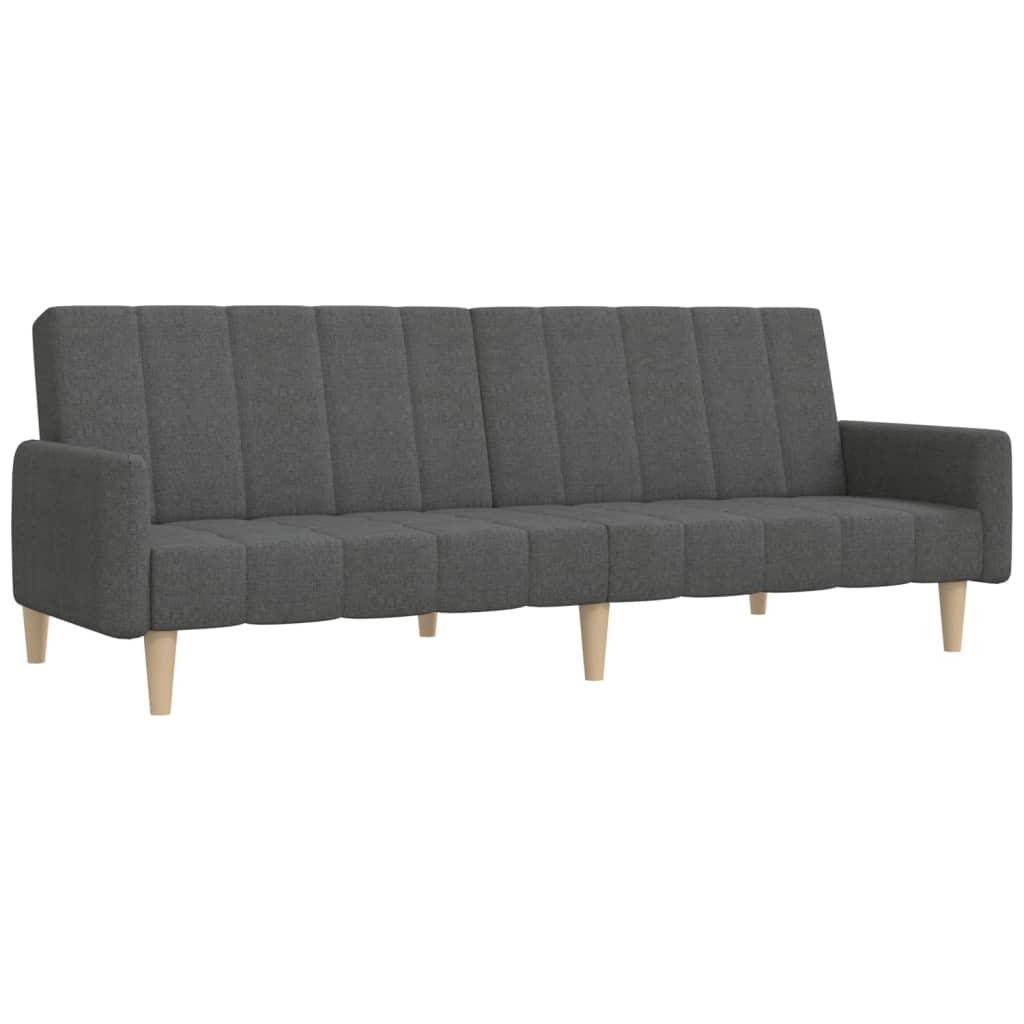 Dvivietė sofa-lova, tamsiai pilkos spalvos, audinys