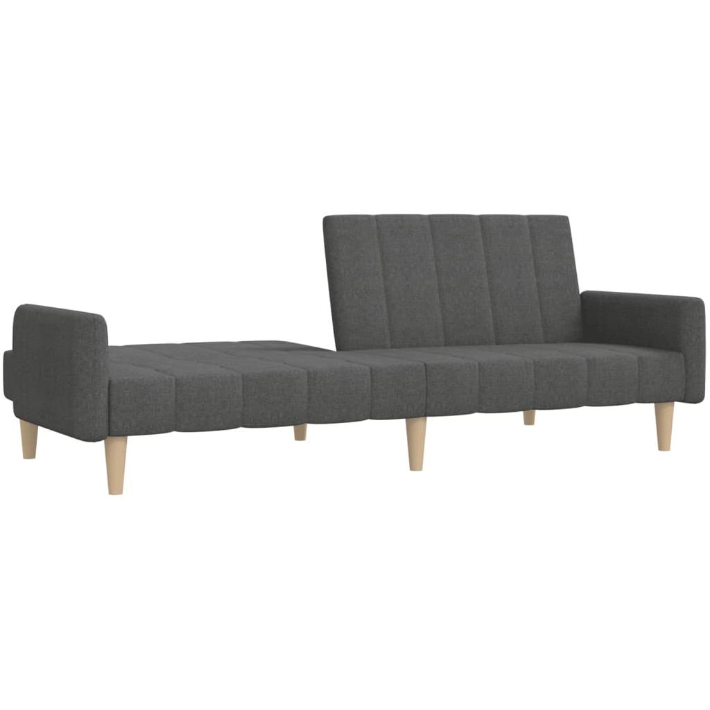 Dvivietė sofa-lova, tamsiai pilkos spalvos, audinys