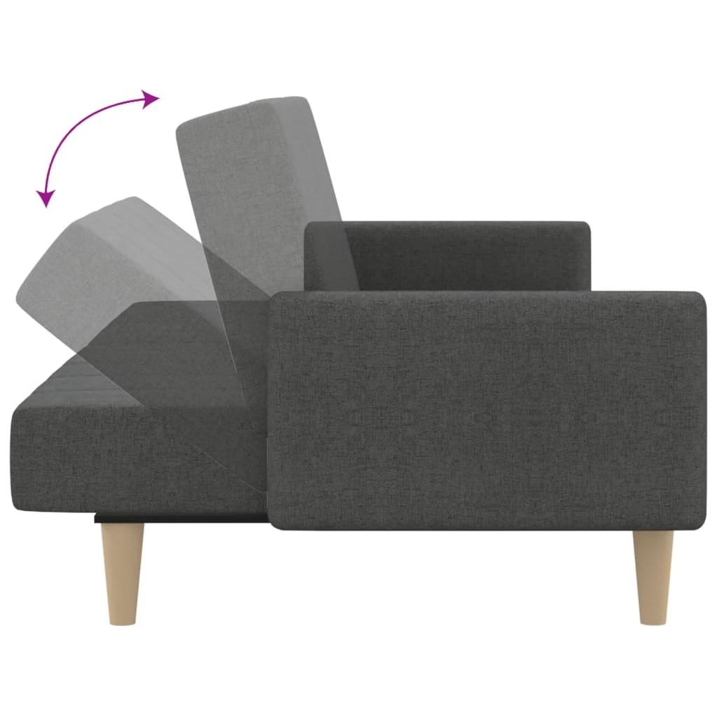 Dvivietė sofa-lova, tamsiai pilkos spalvos, audinys