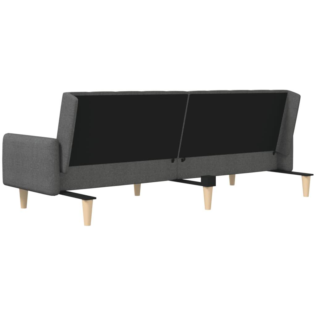 Dvivietė sofa-lova, tamsiai pilkos spalvos, audinys